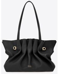 Ferragamo - Medium Pleated Nappa Leather Shoulder Bag - Lyst