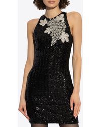 Balmain - Grape Embroidery Sequined Mini Dress - Lyst