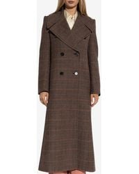 Chloé - Double-Breasted Prince Of Wales Coat - Lyst