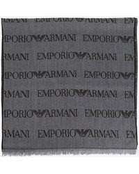 Emporio Armani - Scarf With Logo - Lyst