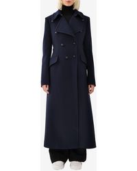 Chloé - Double-Breasted Long Wool Coat - Lyst