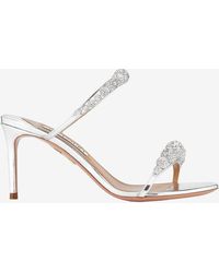 Aquazzura - Disco Dancer 75 Crystal Embellished Sandals - Lyst