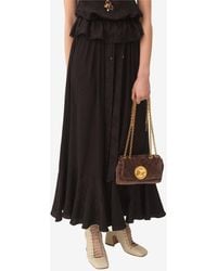 Chloé - Floral Jacquard Midi Flared Skirt - Lyst
