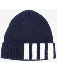 Thom Browne - 4-Bar Stripes Rib Knit Beanie - Lyst