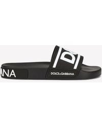 Dolce & Gabbana - Dg Beachwear Rubber Slides - Lyst