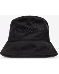 Ferragamo - Logo Embroidered Bucket Hat - Lyst