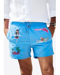 Les Canebiers - All-Over Saint-Barth Embroidered Swim Shorts - Lyst