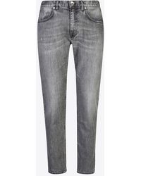 Eleventy - Slim-Fit Jeans With Logo-Patch - Lyst