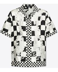 Versace - Contrasto Silk Bowling Shirt - Lyst