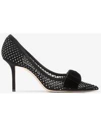 Jimmy Choo - Love 85 Crystal Pumps With Velvet Bow - Lyst