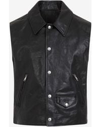 Givenchy - Black Calf Leather Vest - Lyst