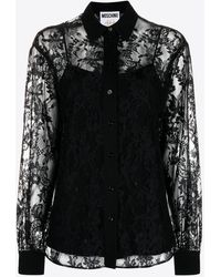 Moschino - Lace Long-Sleeved Shirt - Lyst