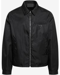 Prada - Triangle Logo Zip-Up Jacket - Lyst