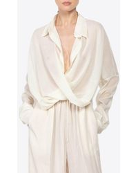GIA STUDIOS - Twisted Long-Sleeved Shirt - Lyst