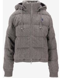Ralph Lauren - Cable Knit Wool-Cashmere Puffer Jacket - Lyst