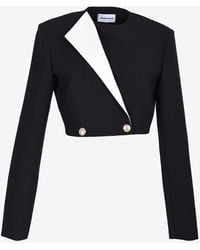 Dalood - Double-Breasted Cropped Blazer - Lyst