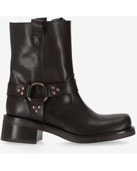 P.A.R.O.S.H. - Buckled Leather Ankle Boots - Lyst
