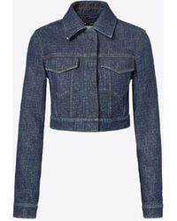 Fendi - Denim Cropped Jacket - Lyst