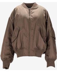 Saint Laurent - Zip-Up Bomber Jacket With Sleeve-Pocket - Lyst