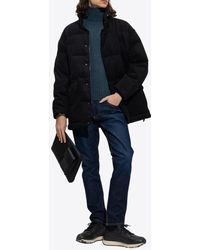 Emporio Armani - High-Neck Quilted Wool Jacket - Lyst