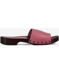 LA ROSE - Studded Leather Clogs - Lyst