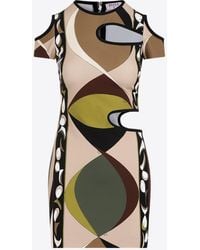 Emilio Pucci - Printed Cut-Out Mini Dress - Lyst