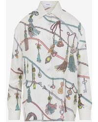 Versace - Printed Silk Long-Sleeved Shirt - Lyst