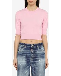 DSquared² - Logo-Plaque Cropped Top - Lyst