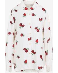 KHAITE - Argo Raspberry-Print Shirt - Lyst