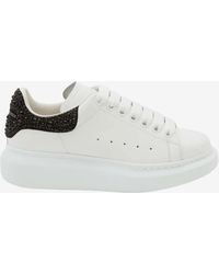 McQueen - Oversized Low-Top Sneakers With Crystal Embellished Heel - Lyst