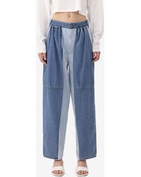 SJYP - Patchwork Straight Jeans - Lyst