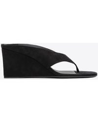 Alaïa - 75 Cube Thong Suede Mules - Lyst