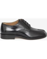Maison Margiela - Tabi Brushed Leather Lace-Up Shoes - Lyst