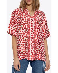 Versace - Strawberry Garden Silk Shirt - Lyst