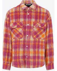 Palm Angels - Brushed Wool Check Shirt - Lyst