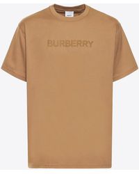 Burberry - Logo-Print Crewneck T-Shirt - Lyst