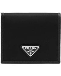 Prada - Re-Nylon And Saffiano Leather Wallet - Lyst