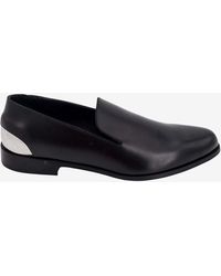 Alexander McQueen - Metal Heel Detail Leather Loafers - Lyst