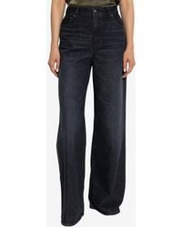 Chloé - Logo Patch Wide-Leg Washed Jeans - Lyst