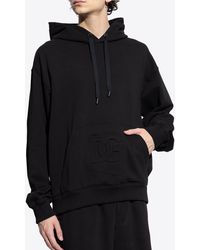 Dolce & Gabbana - Embossed Dg Logo Hooded Sweatshirt - Lyst