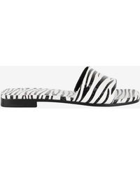 Paris Texas - Rosa Zebra Print Flat Sandals - Lyst