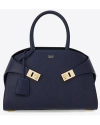 Ferragamo - Medium Hug Leather Top Handle Bag - Lyst