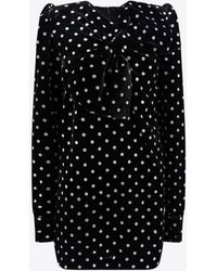 Balmain - Polka Dots Mini Velvet Dress - Lyst