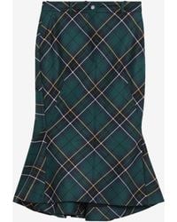 McQueen - Tartan Check Flared Skirt - Lyst
