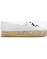 Tory Burch - Ines Double T Logo Leather Espadrilles - Lyst