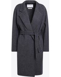 Max Mara - Carnia Wool Coat With Denim-Effect - Lyst