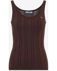 Prada - Ribbed Knit Tank Top - Lyst