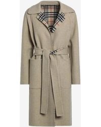 Burberry - Sand Reversible Wool Coat - Lyst