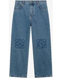Loewe - Anagram Embroidered Straight Jeans - Lyst