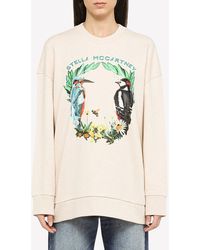 Stella McCartney - Stella Mc Cartney Beige Sweatshirt With Embroidery - Lyst